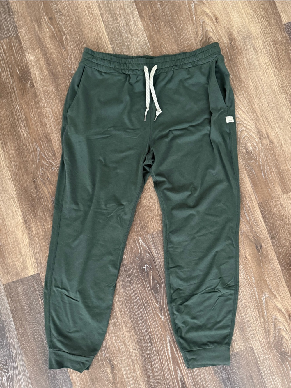 Vuori Dark Green Jogger Sweatpants with White Drawstring